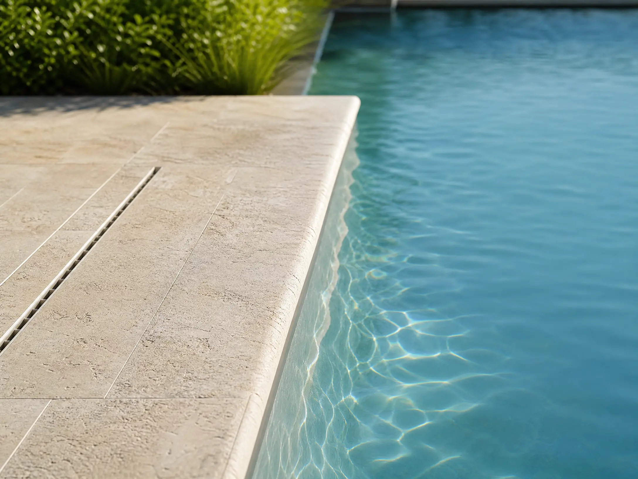 Pool coping and water detail
